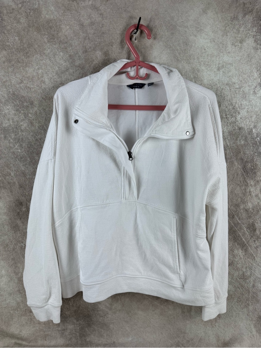 Danskin White Quarter-Zip Pullover Sweatshirt XL Yoga
